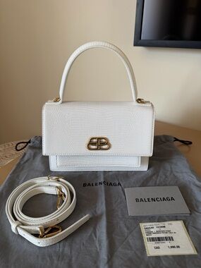 Balenciaga XS Sharp Bag White